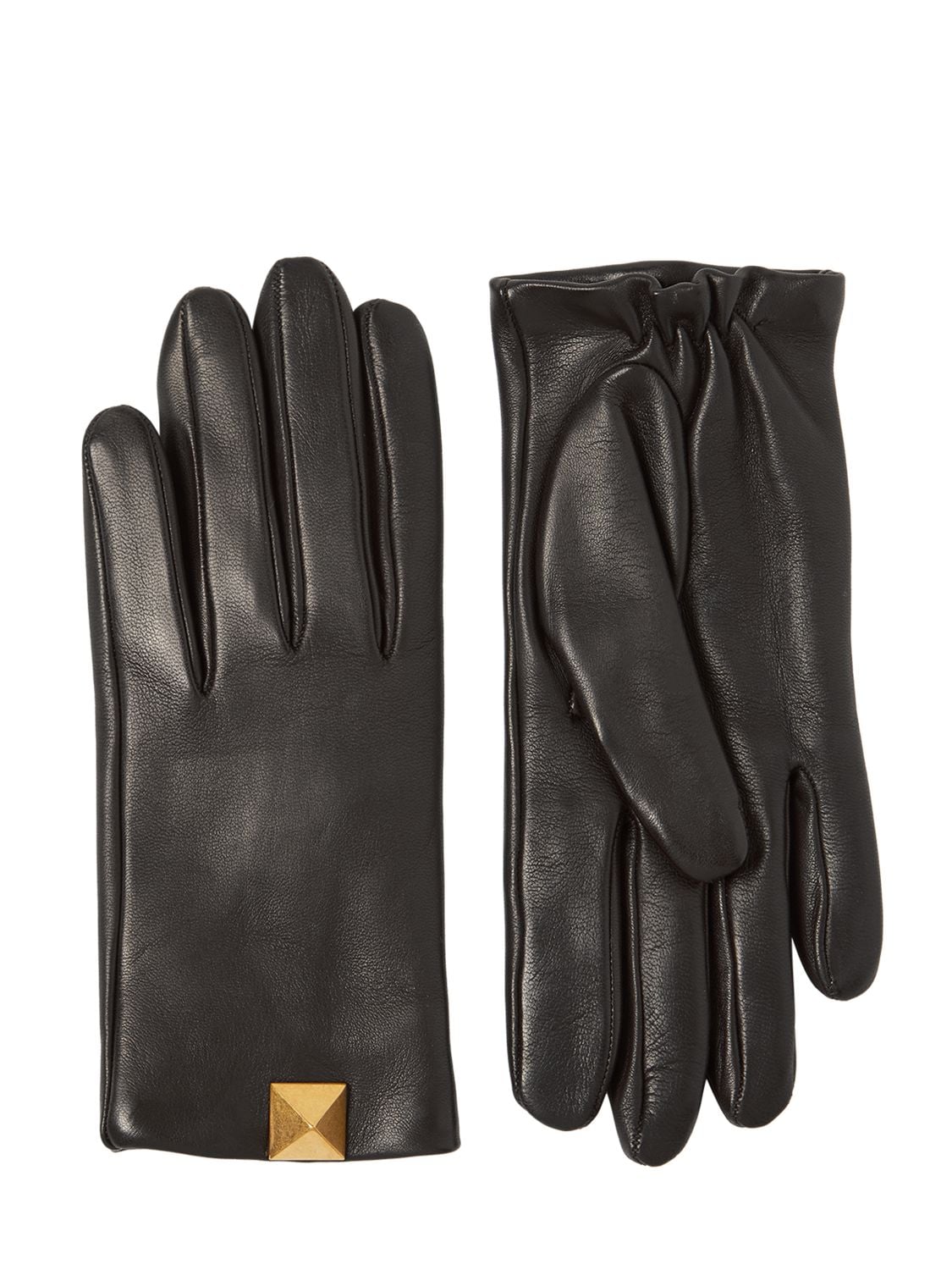 Roman Stud Leather Gloves - VALENTINO GARAVANI - Modalova