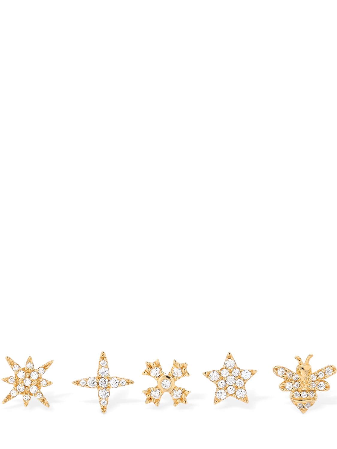 Set Of 5 Star & Bumble Bee Earrings - APM MONACO - Modalova