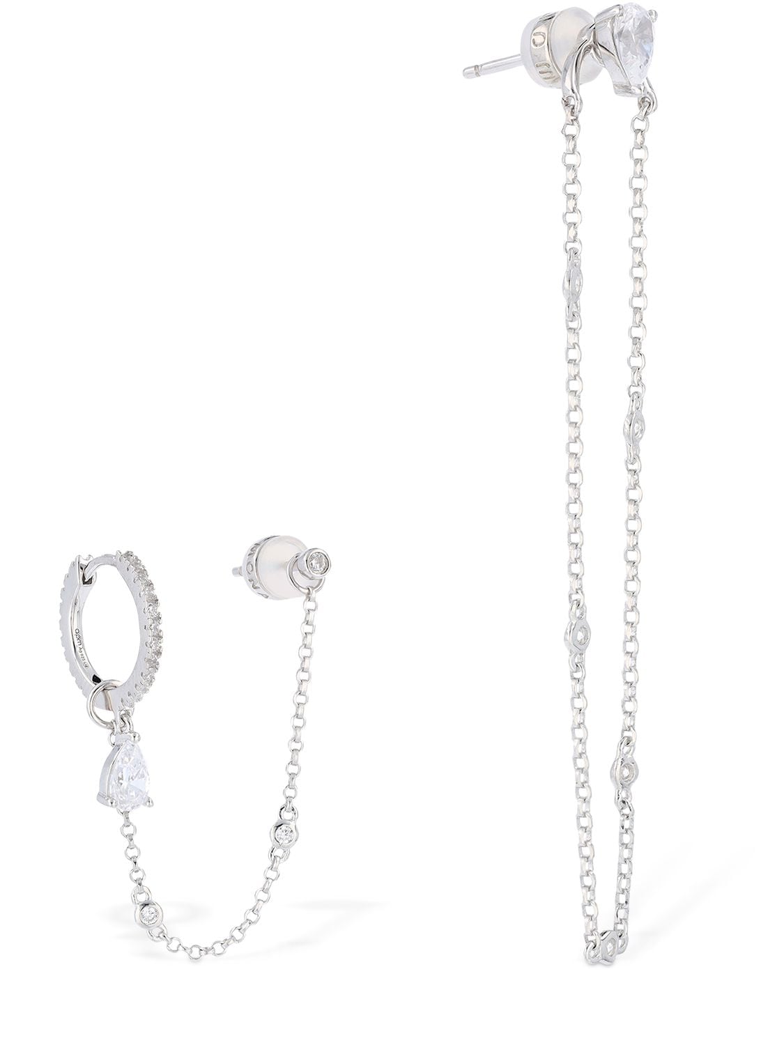 Asymmetric Dainty Earrings W/ Chain - APM MONACO - Modalova
