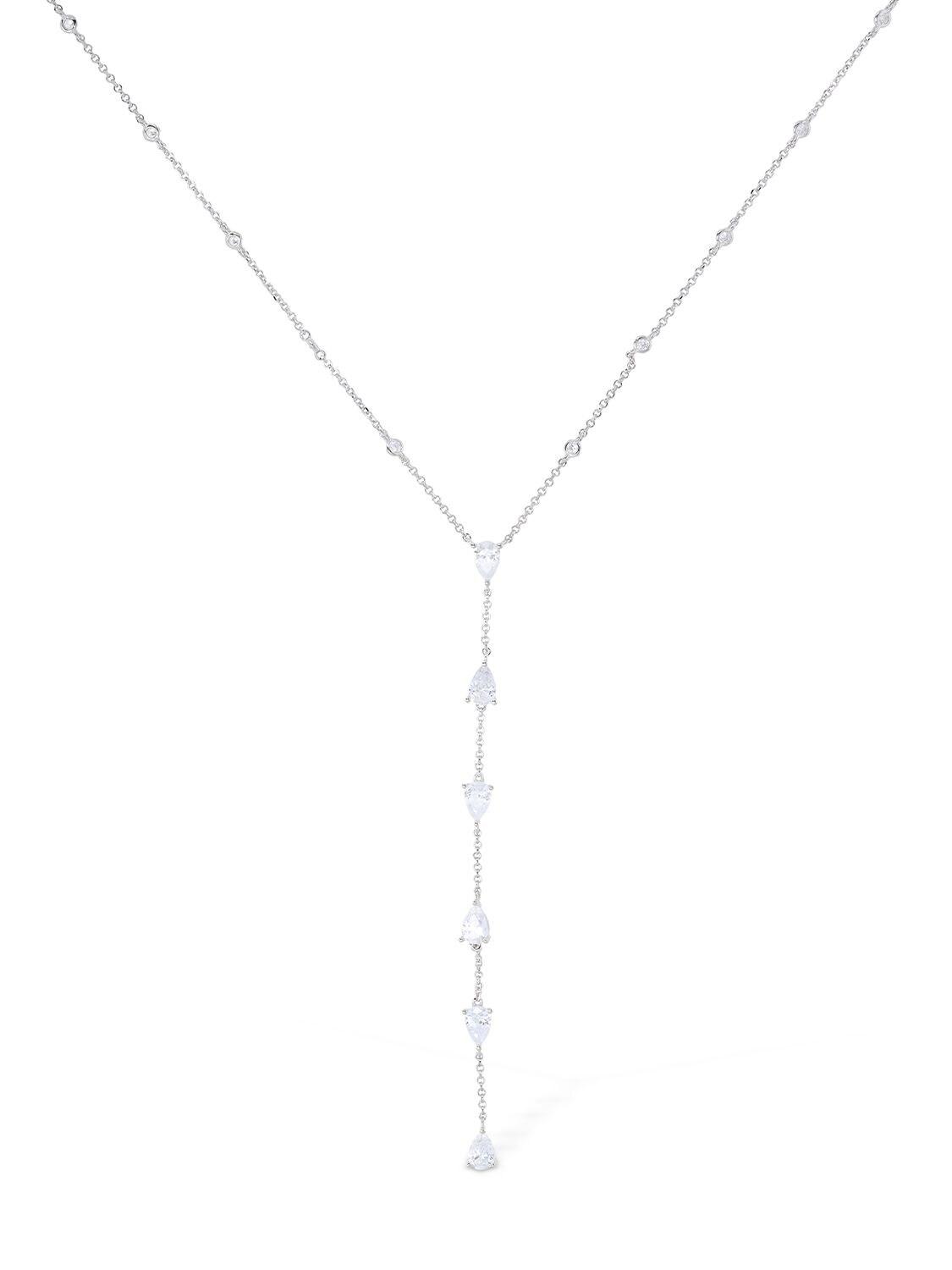 Crystal "y" Drop Adjustable Necklace - APM MONACO - Modalova