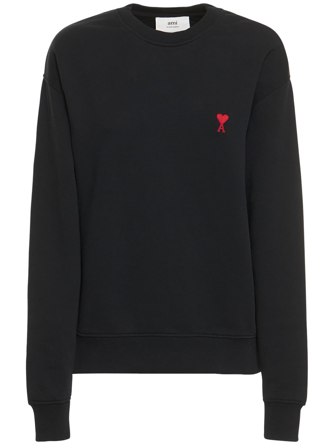Logo Organic Cotton Jersey Sweatshirt - AMI PARIS - Modalova
