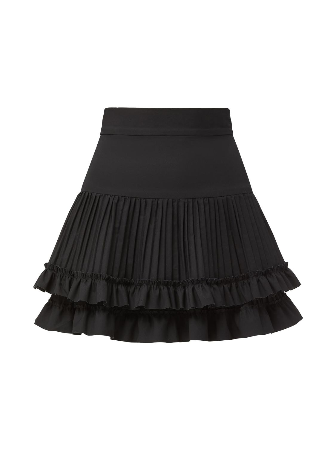 Pleated Cotton Poplin Mini Skirt - BRANDON MAXWELL - Modalova
