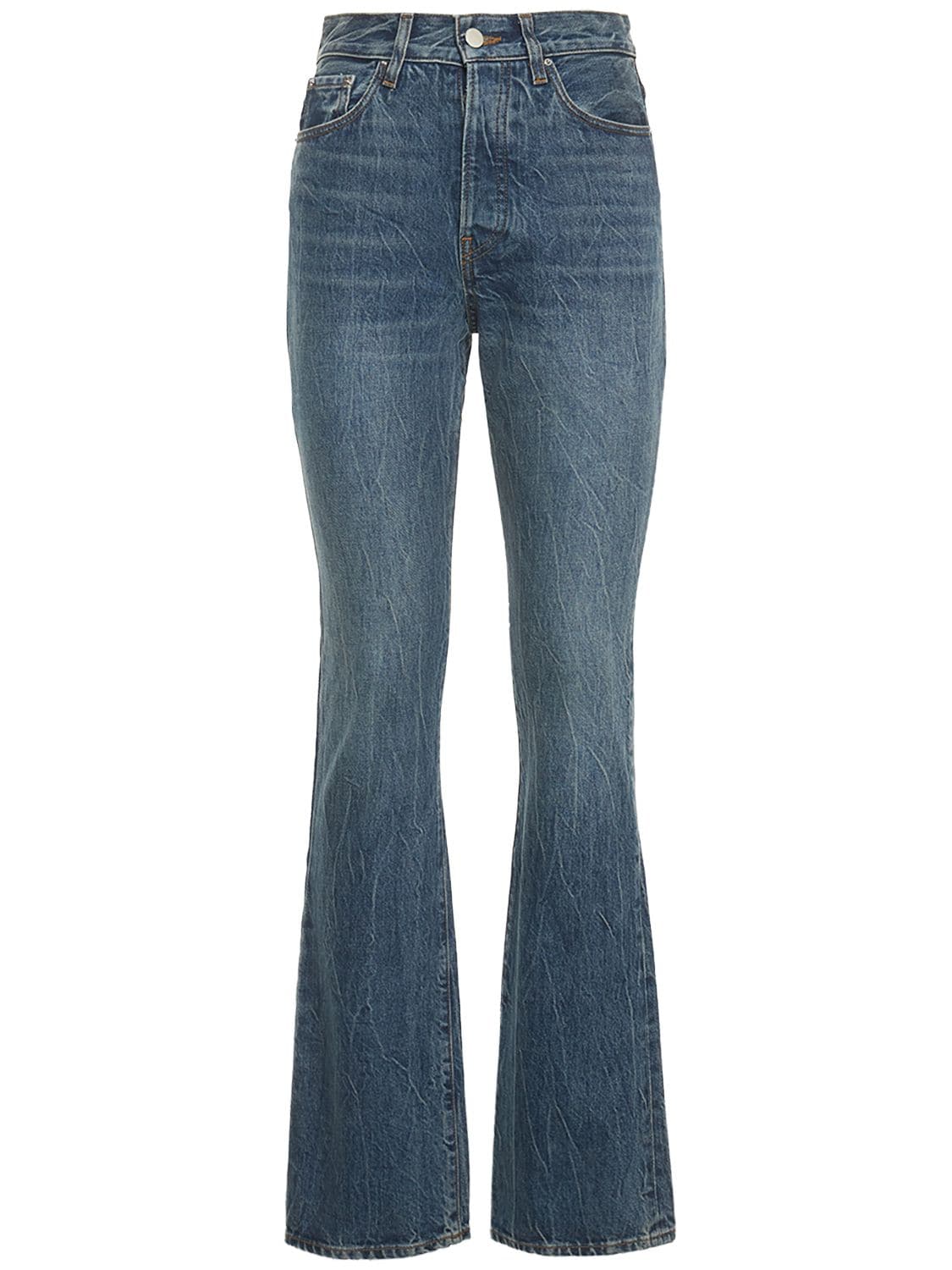 High Rise Cotton Denim Bootcut Jeans - AMIRI - Modalova