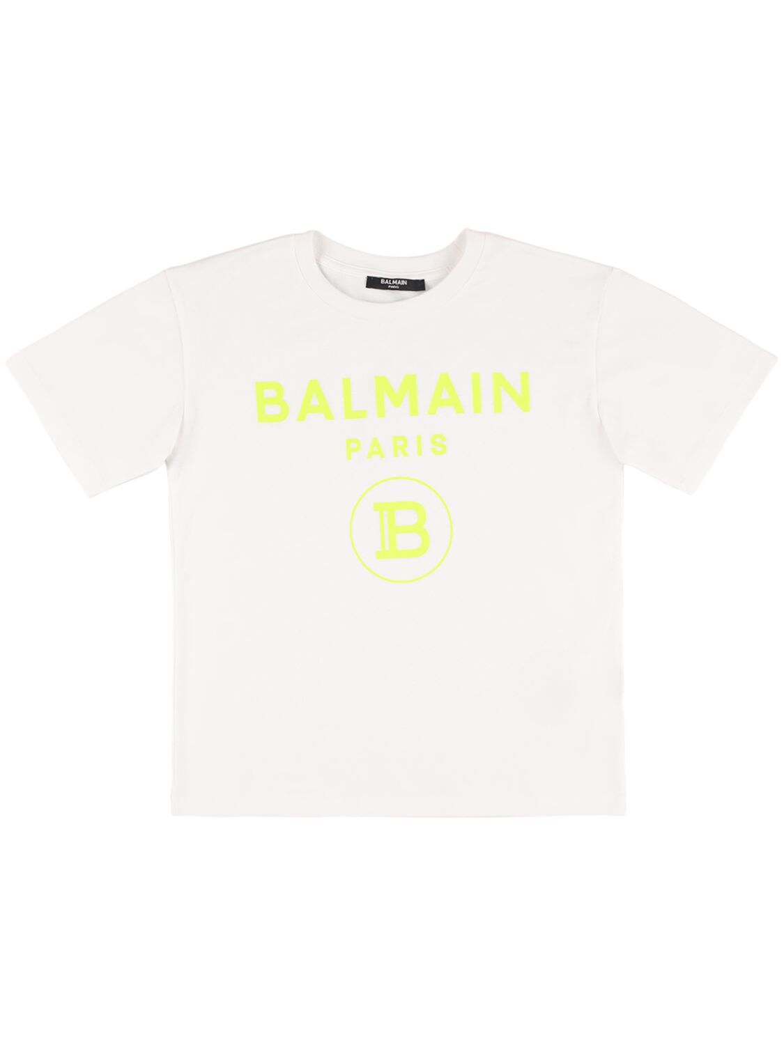 T-shirt Aus Baumwolljersey Mit Gummilogo - BALMAIN - Modalova