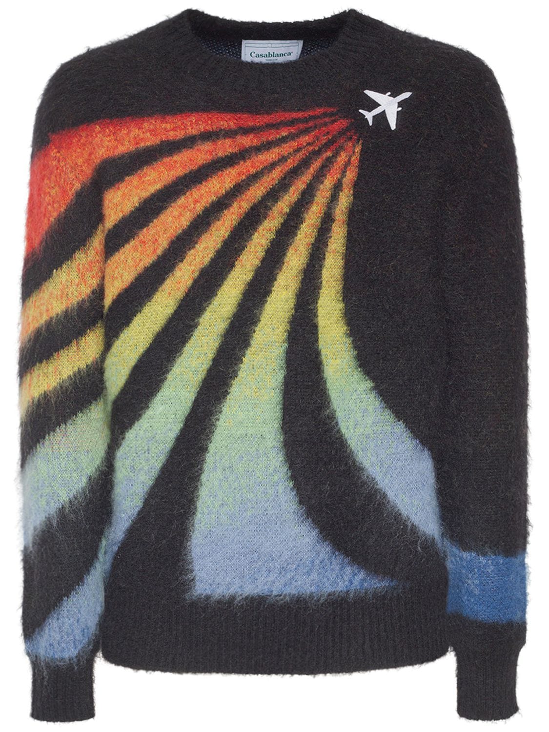 Nylon Mohair Blend Knit Sweater - CASABLANCA - Modalova
