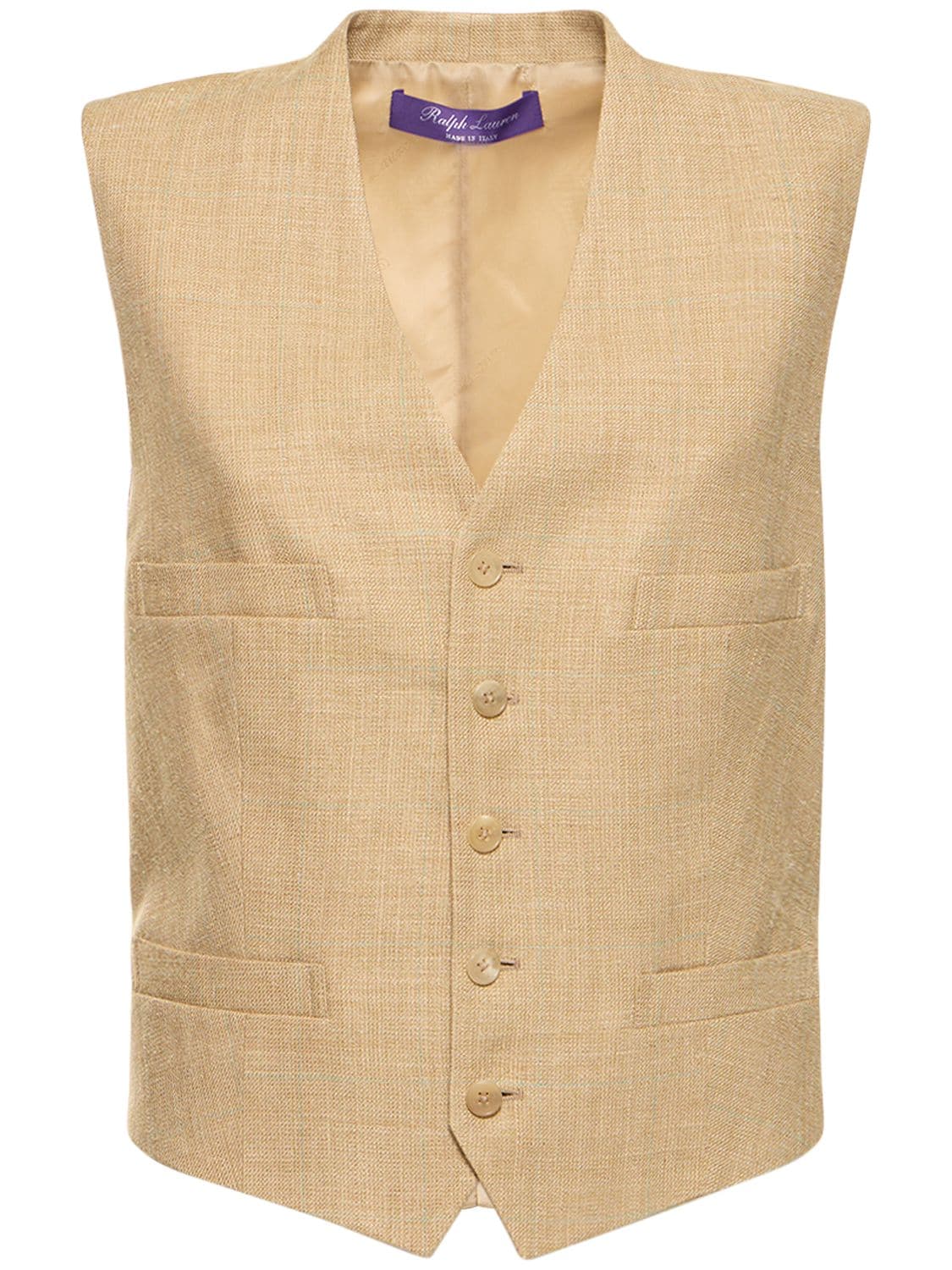 Jaiden Silk & Linen Canvas Vest - RALPH LAUREN COLLECTION - Modalova