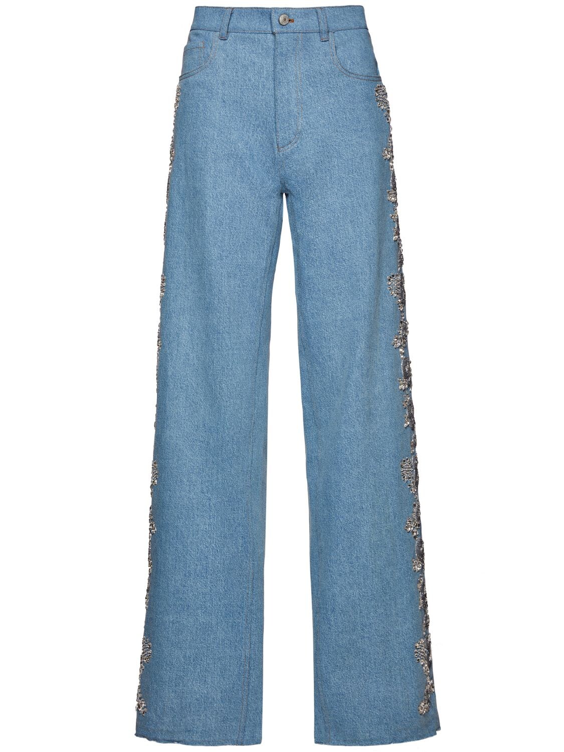 Mujer Jeans Anchos De Denim Bordados 34 - MAGDA BUTRYM - Modalova