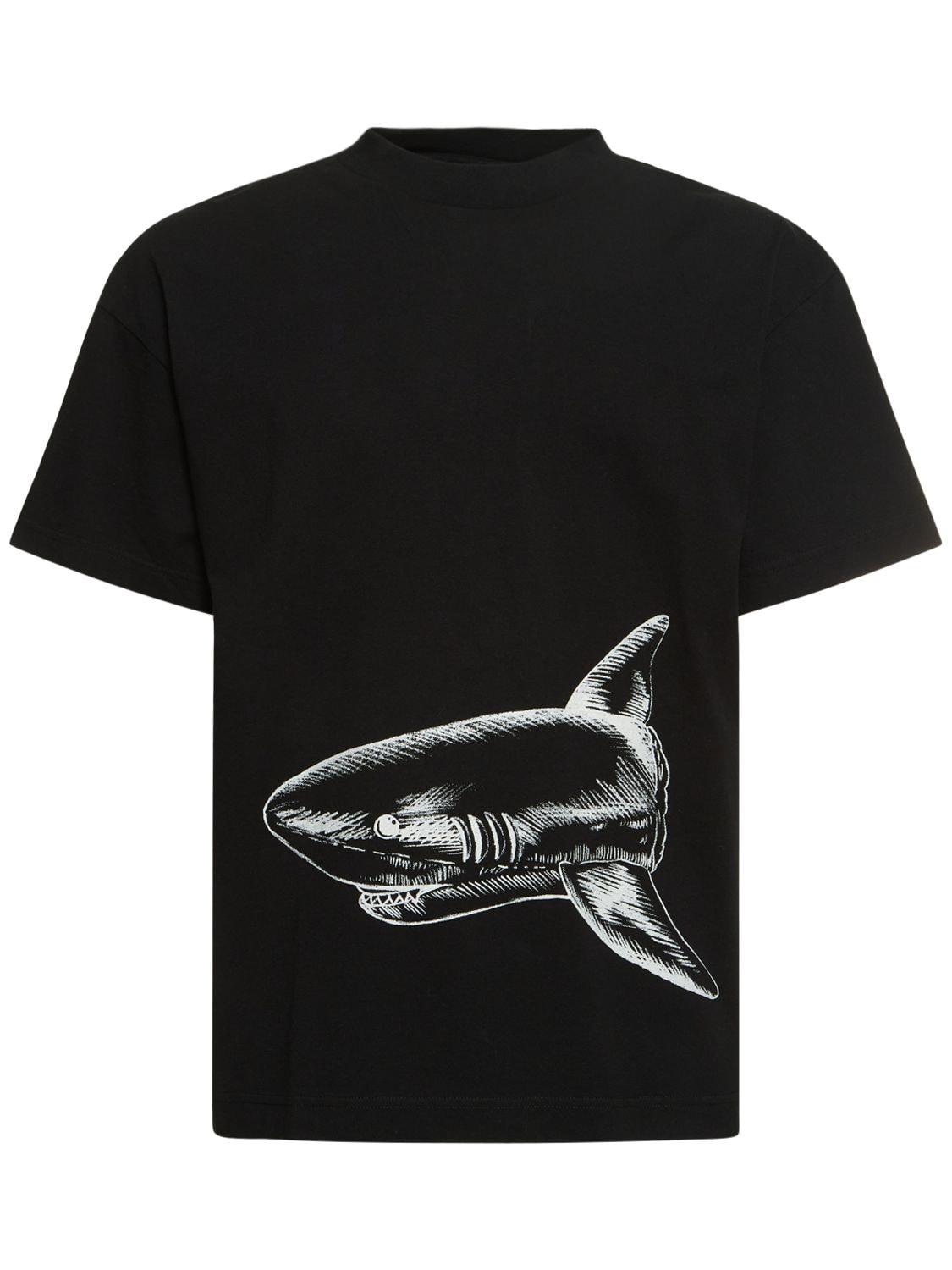 T-shirt Aus Baumwolljersey „broken Shark“ - PALM ANGELS - Modalova