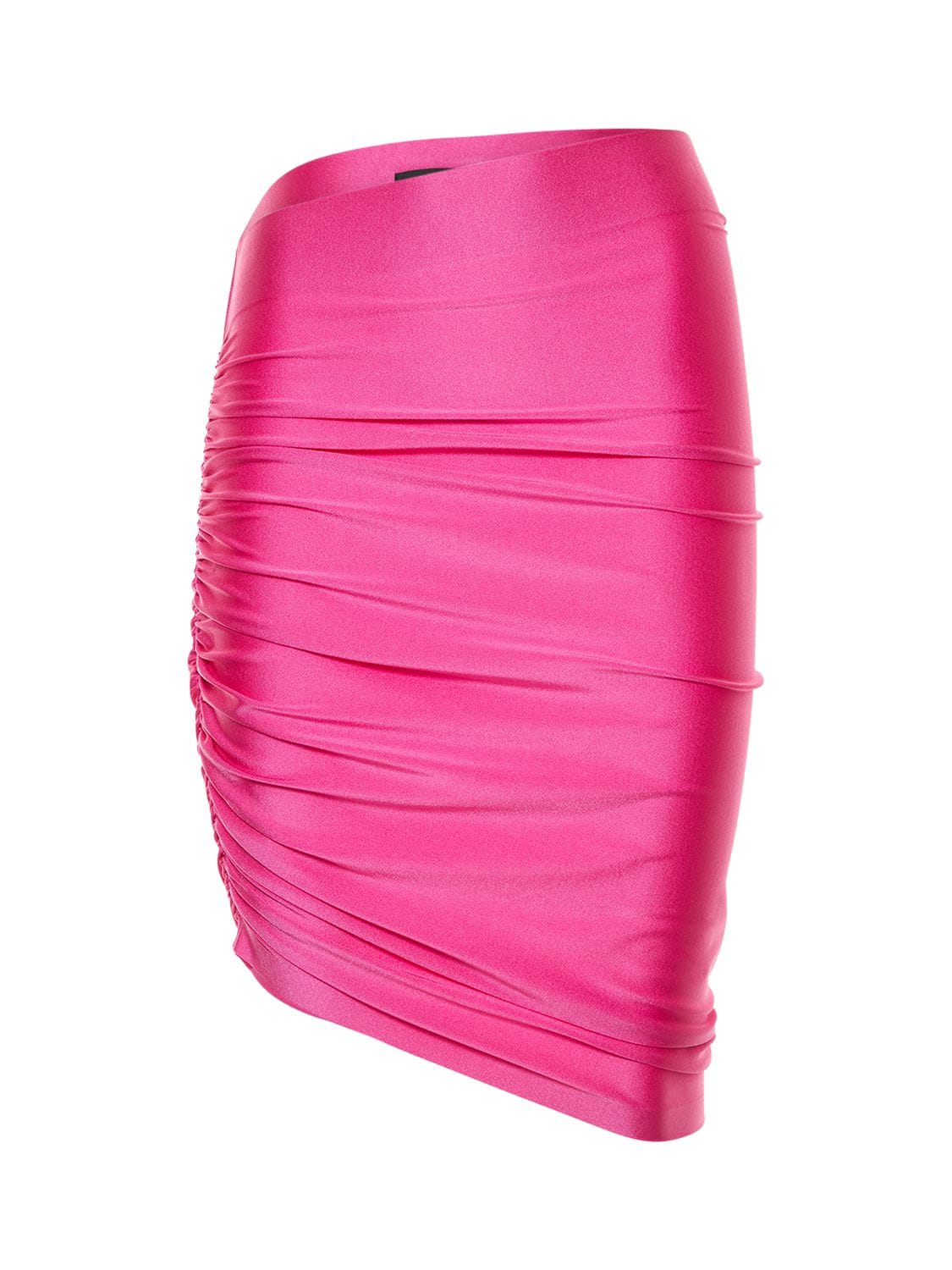 Jamelia Draped Shiny Lycra Mini Skirt - THE ANDAMANE - Modalova