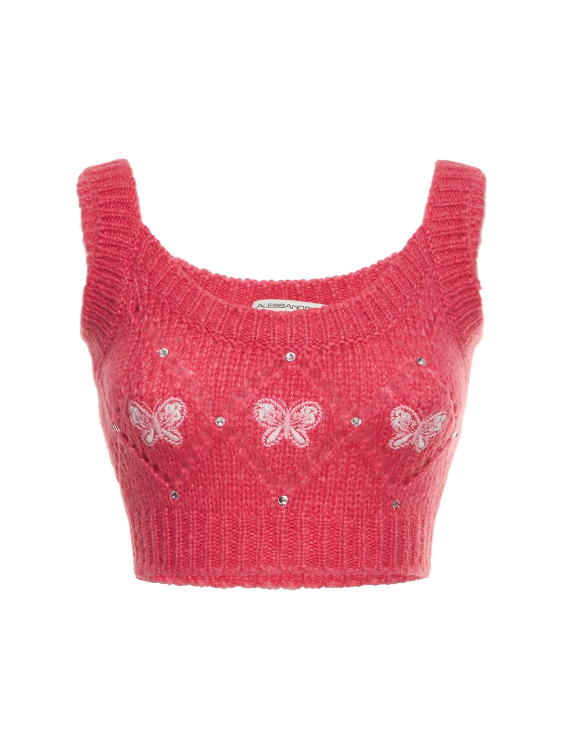 Embellished Knit Crop Top - ALESSANDRA RICH - Modalova