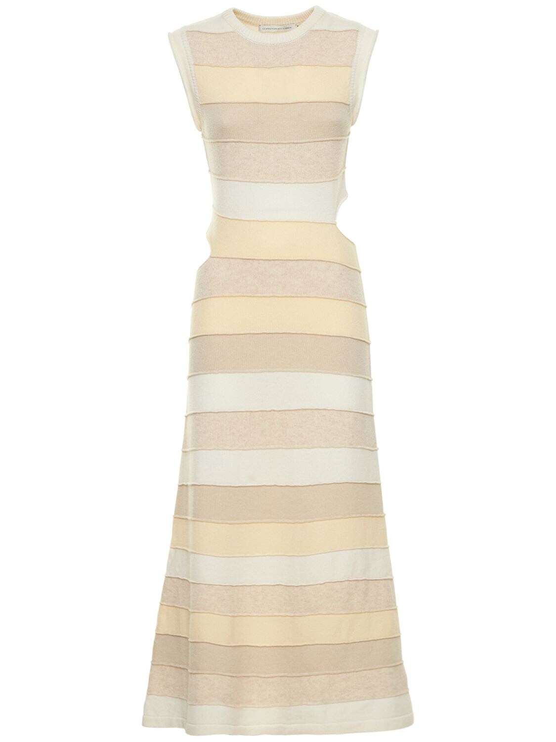 Striped Wool & Cashmere Midi Dress - CHRISTOPHER ESBER - Modalova