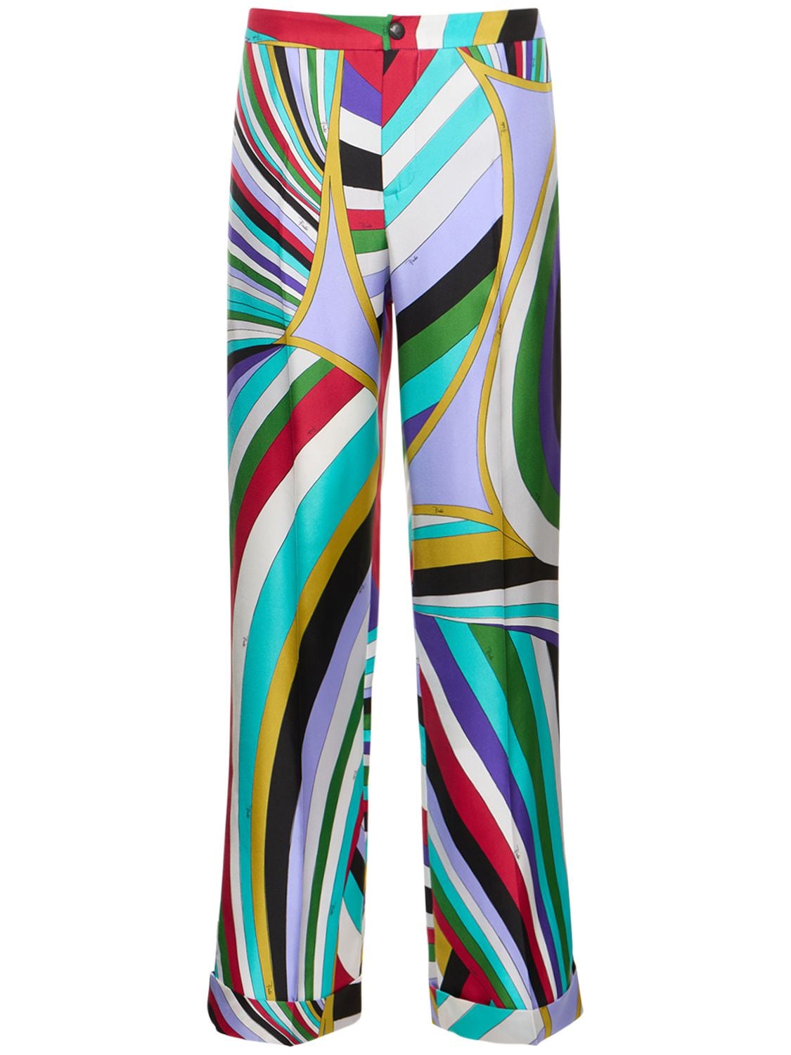 Iride Printed Silk Twill Wide Pants - PUCCI - Modalova