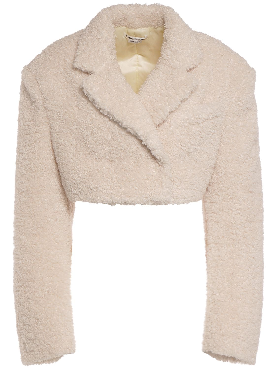 Fluffy Fleece Crop Jacket - ALESSANDRO VIGILANTE - Modalova