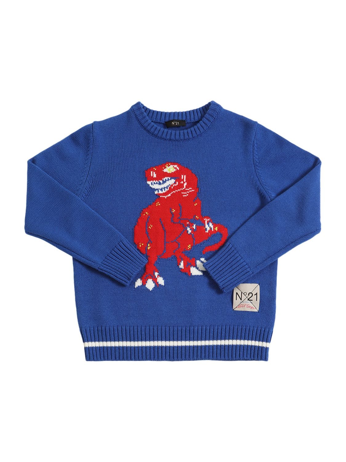 Dino Intarsia Wool Blend Knit Sweater - N°21 - Modalova