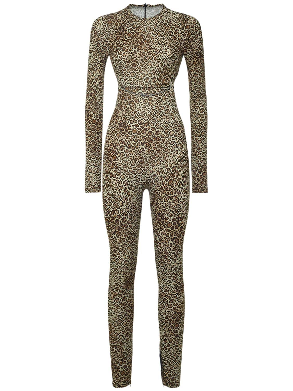 Leopard Print Jersey Cutout Jumpsuit - DSQUARED2 - Modalova