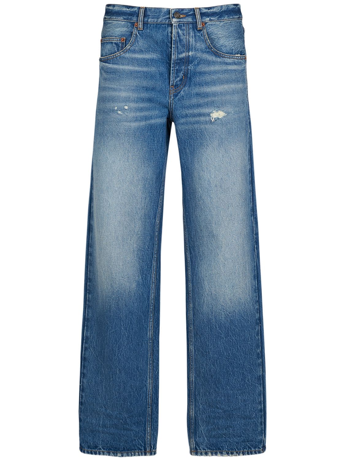 Baggy Cotton Denim Jeans - SAINT LAURENT - Modalova