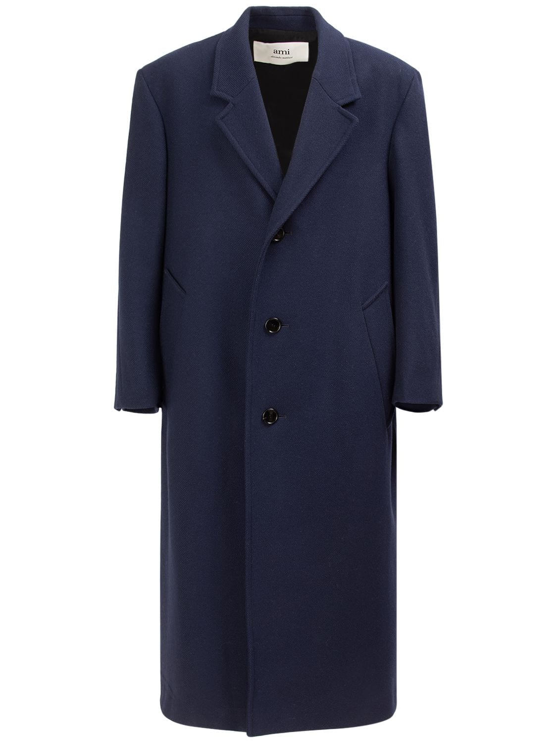 Oversize Wool Gabardine Coat - AMI PARIS - Modalova