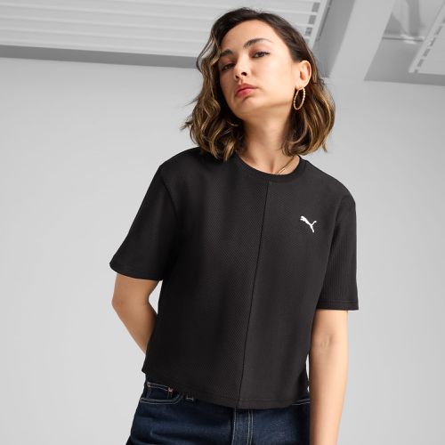 WARDROBE ESS Geripptes Relaxed Fit T-Shirt Damen, , Größe: L, Kleidung - PUMA - Modalova