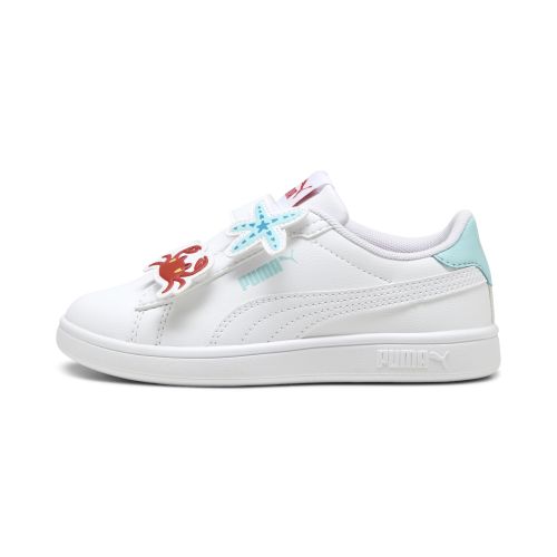 Zapatillas Smash 3.0 Badges para niños, Calzado, Blanco/Safe Lake/Rojo Fire, 27.5 - PUMA - Modalova