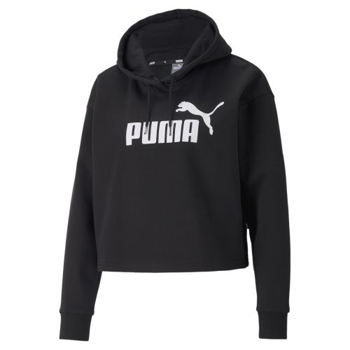 Felpa con cappuccio cropped con logo Essentials da donna - PUMA - Modalova