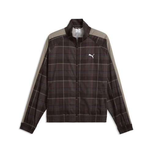 T7 Relaxed Tartan Track Jacket Men in Brown | Size Large - PUMA - Modalova