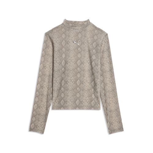 Snake Pack Printed Mesh T-Shirt Women in Beige | Size Large - PUMA - Modalova
