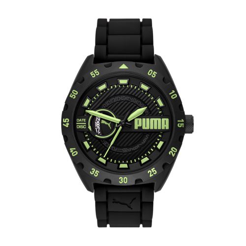 Reloj Street V2 de silicona negro con tres manecillas y fecha - PUMA - Modalova