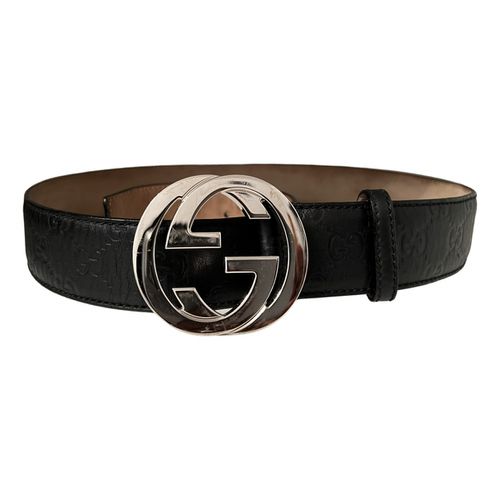 Interlocking Buckle leather belt - Gucci - Modalova