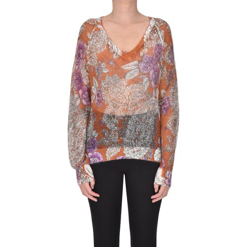 Pullover in maglia traforata floreale - Twinset Milano - Modalova