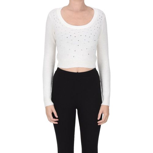 Pullover cropped con strass - Nenette - Modalova