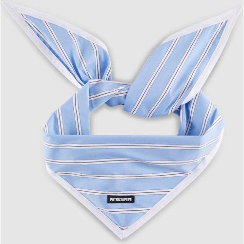 Foulard multiuso in popeline rigato stretch - PATRIZIA PEPE - Modalova