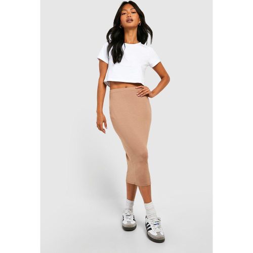 Falda Midi Básica De Tela Jersey - boohoo - Modalova