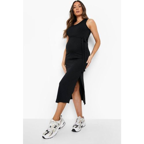 Vestido Premamá De Canalé Con Atadura - boohoo - Modalova