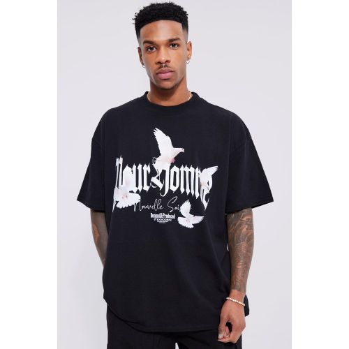 Camiseta Oversize Con Estampado Gráfico Pour Homme - boohoo - Modalova