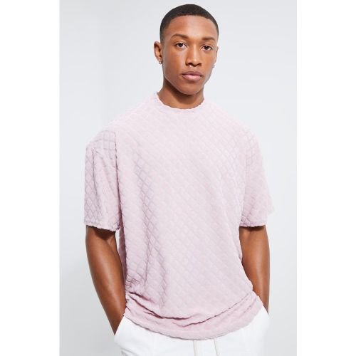 Oversized Diamond Towelling T-Shirt - boohoo - Modalova