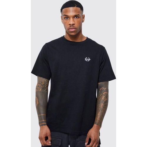 Homme Embroidered T-Shirt, Negro - boohoo - Modalova