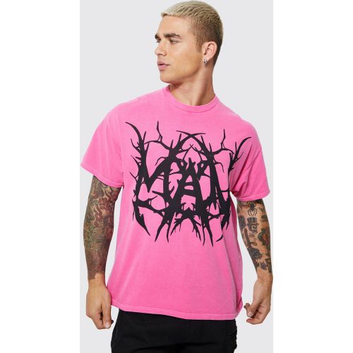 Gothic Man Graphic T-Shirt, Pink - boohoo - Modalova