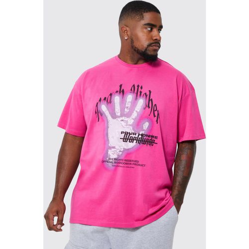Plus Thermal Graphic T-Shirt, Pink - boohoo - Modalova