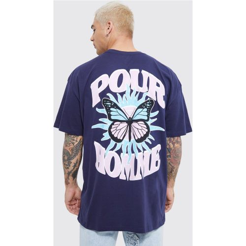 Oversized Butterfly Pour Homme Graphic T-Shirt - boohoo - Modalova