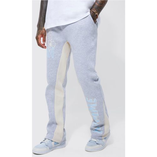 Homme Graffiti Contrast Gusset Jogger - boohoo - Modalova