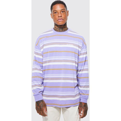 Oversized Ofcl Long Sleeve Stripe T-Shirt - boohoo - Modalova