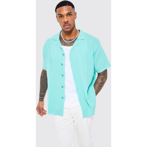 Textured Short Sleeve Knitted Shirt - boohoo - Modalova