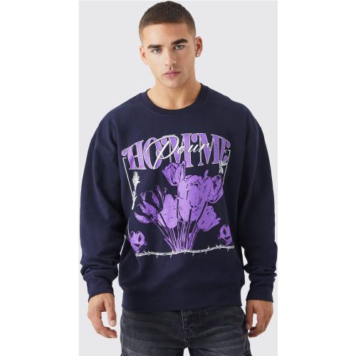 Felpa Homme con grafica a fiori - boohoo - Modalova