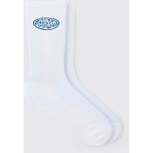 Man Logo Socks, Bianco - boohoo - Modalova