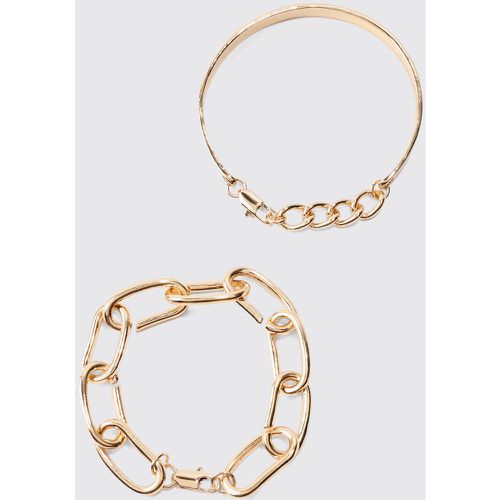 Bracciali a catena color oro - set di 2 paia - boohoo - Modalova