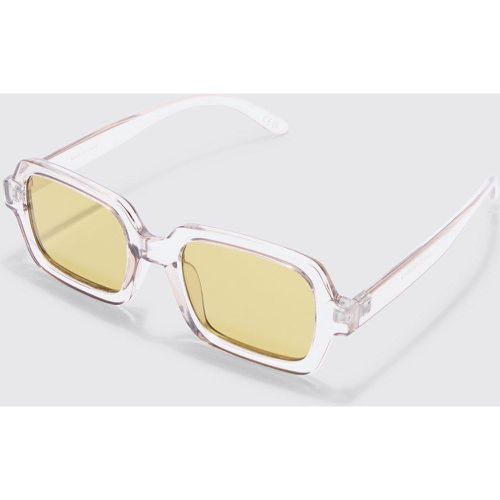 Gafas De Sol Rectangulares De Plástico Transparente - boohoo - Modalova