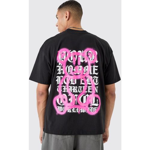 Camiseta Oversize Con Estampado Gótico De Osito Y Grafiti - boohoo - Modalova
