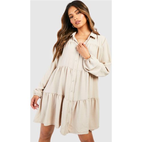 Vestito camicia svasato con balze - boohoo - Modalova
