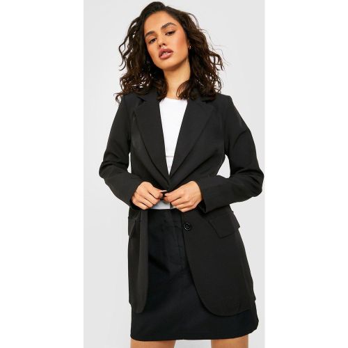 Blazer sartoriale sagomato, Nero - boohoo - Modalova