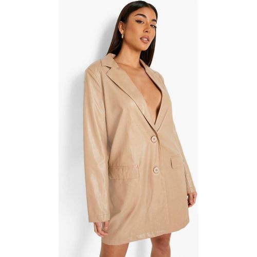 Vestido Americana Oversize De Cuero Sintético - boohoo - Modalova